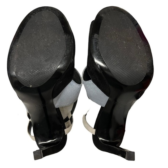 Zara Basic Collections Suede Color Block Heels Size 37 - Picture 7 of 10